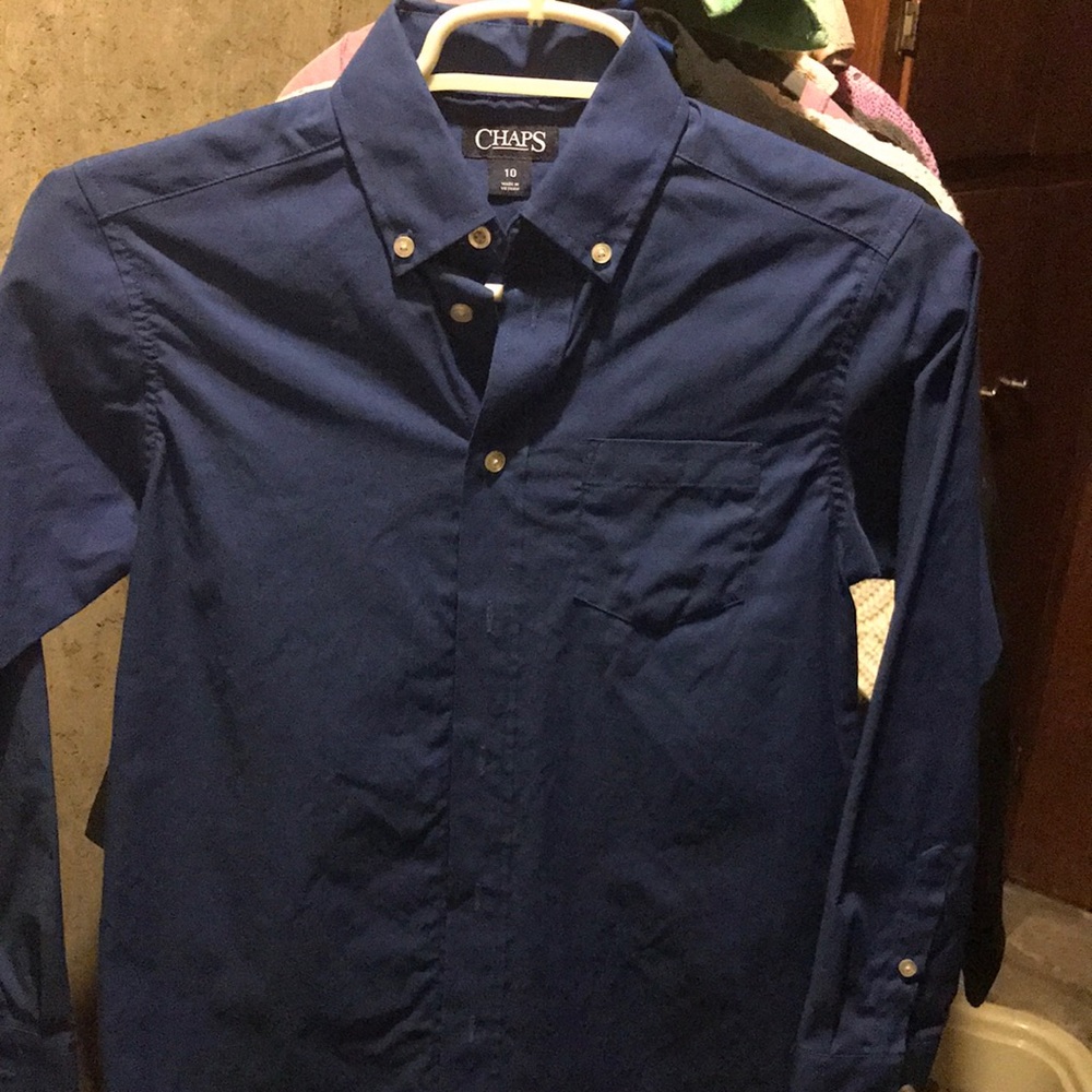 Chaps Navy Blue Button Down